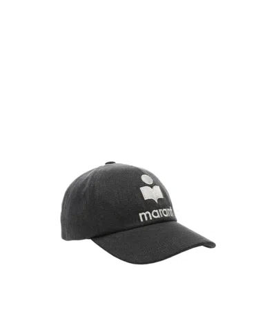 Isabel Marant Embroidered-logo Cotton Cap In Black