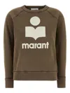 Isabel Marant Long-sleeve Graphic Sweatshirt With Vintage Wash In Brown