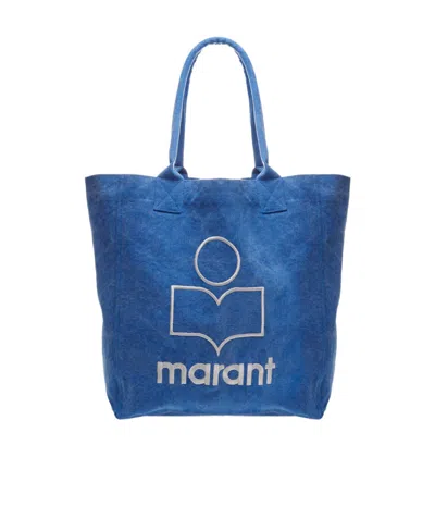 ISABEL MARANT EMBROIDERED-LOGO DENIM TOTE BAG