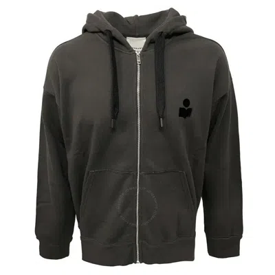 Isabel Marant Embroidered Logo Zippered Hoodie In Black