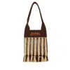 Isabel Marant Handwoven Raffia Tote Bag With Fringe And Logo Detail In Brown