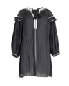 Isabel Marant Embroidered Short Dress In Black Cotton In Black