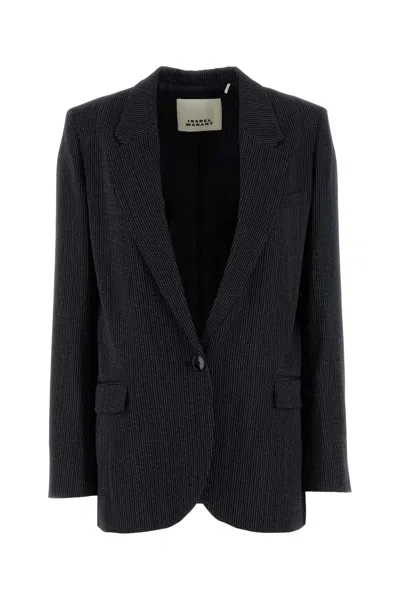 Isabel Marant Embroidered Stretch Wool Blend Omelia Blazer