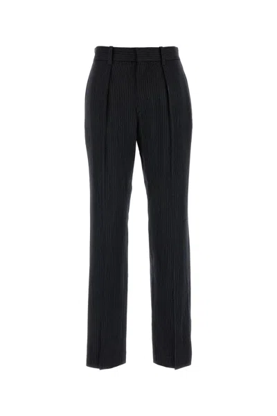 Isabel Marant Embroidered Stretch Wool Blend Pant In Black