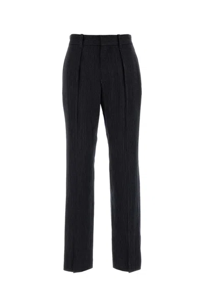 ISABEL MARANT EMBROIDERED STRETCH WOOL BLEND PANT