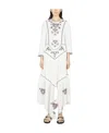 Isabel Marant Sonia Asymmetric Pleated Embroidered Crepe De Chine Midi Dress In White