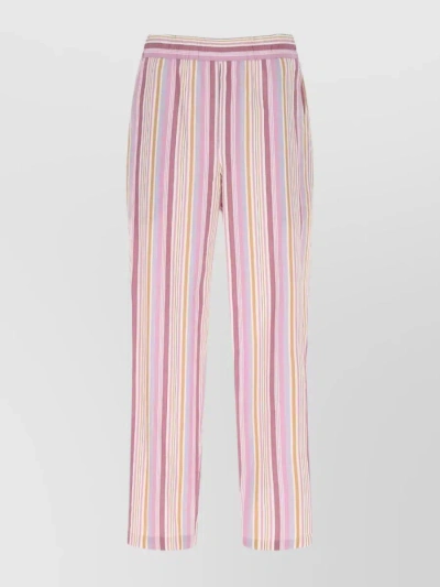 Isabel Marant Embroidered Tilion Cotton Pant In Pink