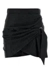 Isabel Marant Embroidered Wool Blend Rosaria Mini Skirt In Black