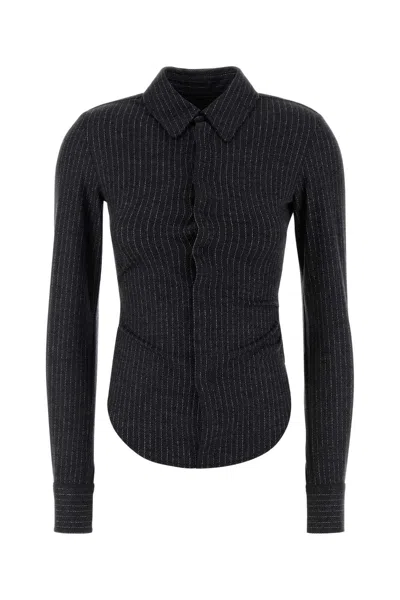 Isabel Marant Embroidered Wool Blend Shirt In Gray