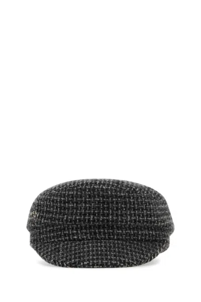Isabel Marant Embroidered Wool Evie Baker Boy Hat In Grey