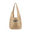 Isabel Marant Raffia Shoulder Bag With Logo In Nude