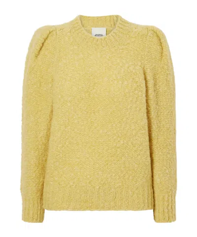 Isabel Marant Emma Gathered Wool-blend Bouclé Sweater In Nude