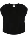 Isabel Marant U-neck Boxy T-shirt With Draped Sleeves In Black