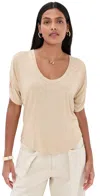 Isabel Marant Round Neck Short Sleeve T-shirt In Beige