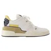 Isabel Marant Emree Sneakers In White Leather In Yellow