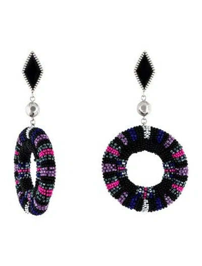 Pre-owned Isabel Marant Enamel & Bead Sora Drop Earrings In Multi