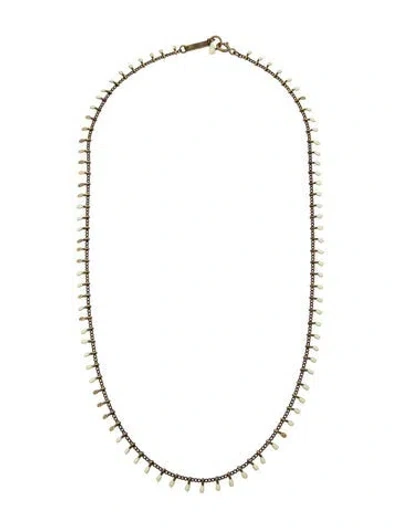 Pre-owned Isabel Marant Enamel & Resin Casablanca Chain Necklace, 20.5" In White