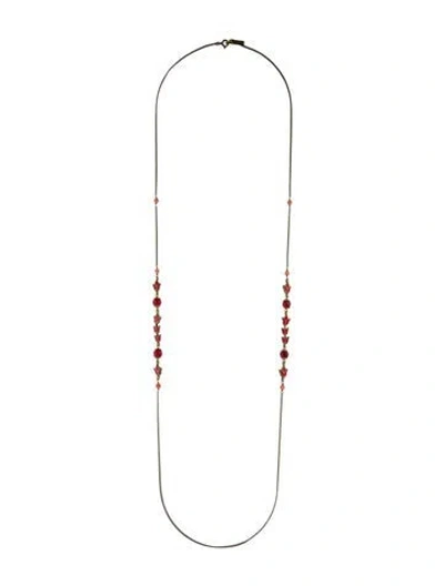 Pre-owned Isabel Marant Enamel & Stone Long Bead Necklace, 41.5" In Multi