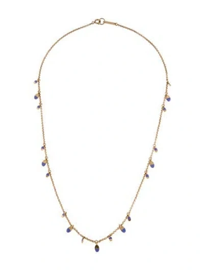 Pre-owned Isabel Marant Enamel Chain Necklace, 22.5" In Purple