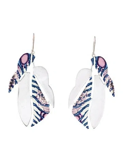 Pre-owned Isabel Marant Enamel Ichika Geometric-drop Earrings In Multi