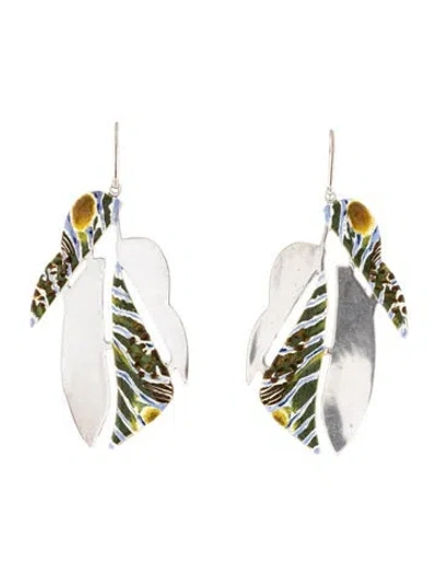 Pre-owned Isabel Marant Enamel Ichika Geometric-drop Earrings In Multi