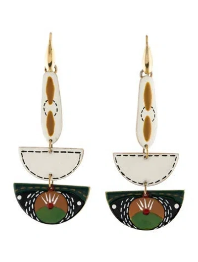 Pre-owned Isabel Marant Enamel 'ma Vallee' Drop Earrings In Multi