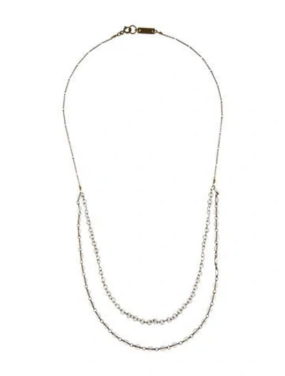 Pre-owned Isabel Marant Enamel Multistrand Chain Necklace, 23.5" In White