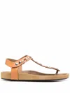 Isabel Marant Isele Metallic Leather Ruffle Thong Sandals
