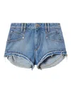 Isabel Marant Eneidala Denim Shorts Silk Nylon Blend In Blue