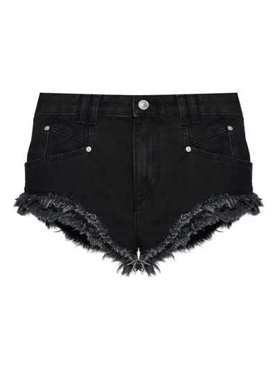 Isabel Marant Eneidala Fringed-detail Shorts In Black