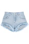 Isabel Marant Eneidala Denim Shorts Silk Nylon Blend