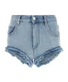 Isabel Marant Eneidao Logo Denim Shorts In Blue