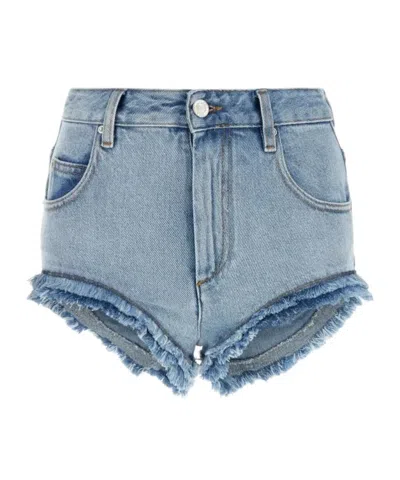 Isabel Marant Eneidao Logo Denim Shorts In Blue