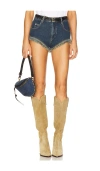 Isabel Marant Frayed-hem Denim Shorts In Blue