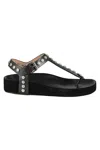 Isabel Marant Enore Black Leather Sandals