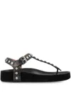 Isabel Marant Enore Black Leather Sandals In Black