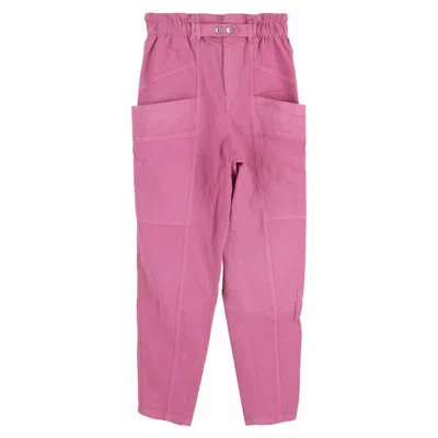 Isabel Marant Enucie High-waisted Trousers In Pink Cotton
