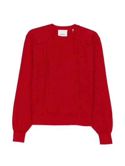Isabel Marant Enza Gathered Sweater In Red