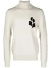 Isabel Marant Rollkragenpullover Mit Intarsien-logo In Nude