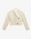 Isabel Marant Eriana Shearling-trimmed Leather Jacket In Chalk