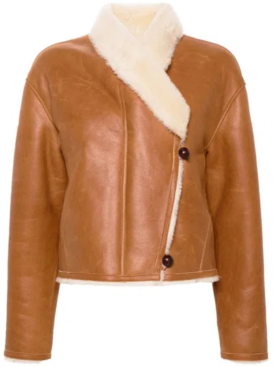Isabel Marant Eriana Reversible Leather Jacket In Cinnamon