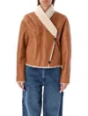 Isabel Marant Eriana Shearling Cropped Jacket In Cinnamon