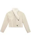Isabel Marant Eriana Shearling-trimmed Leather Jacket In Beige