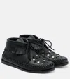 Isabel Marant Felsa Fringed Tasseled Leather-trimmed Suede Ankle Boots In Black