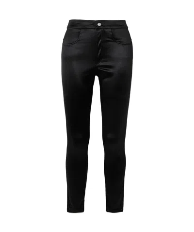 Isabel Marant Erna Metallic Stretch-satin Skinny Pants In Black