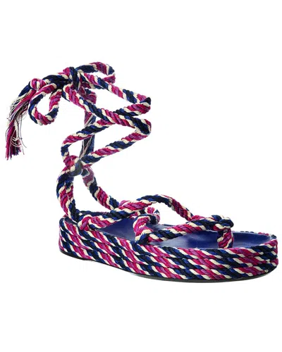 Isabel Marant Erol Cotton Toe-post Sandals In Blue
