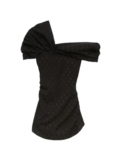 Isabel Marant Esen Polka-dot Draped Top In Black