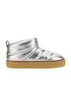 Isabel Marant "eskee" Flat Sole Metallic Finish Boots In White