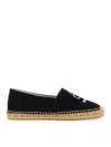 Isabel Marant Black Espadrillas With Logo Print In Cotton Woman In Black
