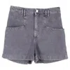 Isabel Marant Esquia High-waisted Denim Shorts In Grey Denim In Blue